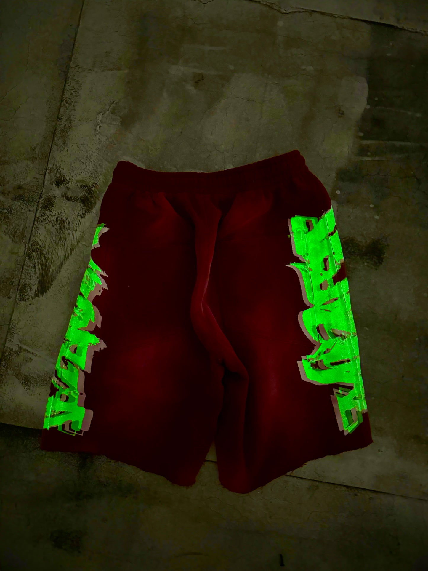 MF Glow In The Dark Shorts (Burgundy Red)