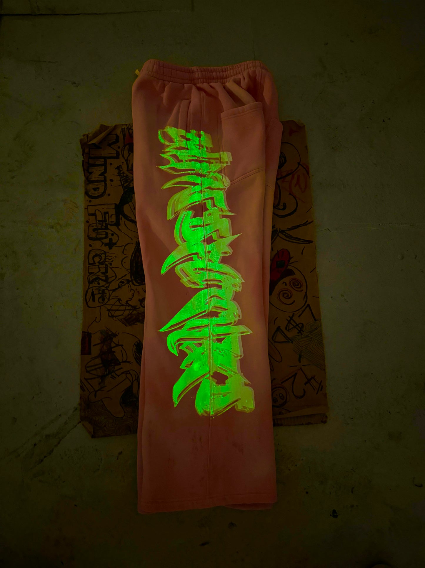 MF Glow In The Dark Sweat Pants (Rouge Pink)
