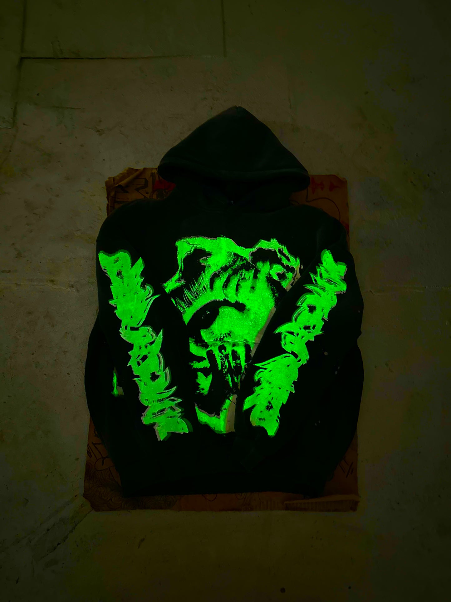 MF Glow In The Dark Pull Over Hoodie (Black)