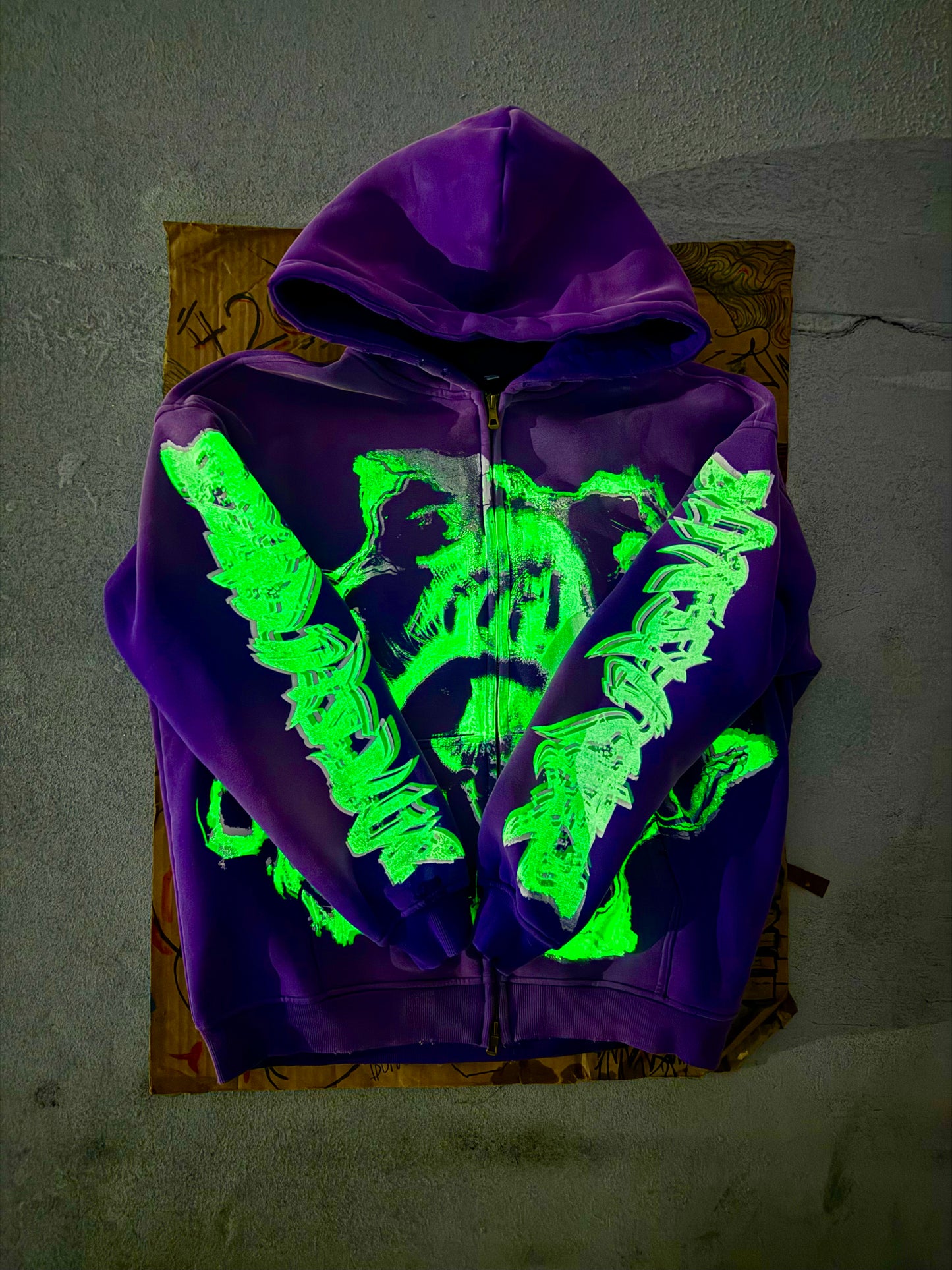MF Glow In The Dark Zip Up Hoodie (Purple)
