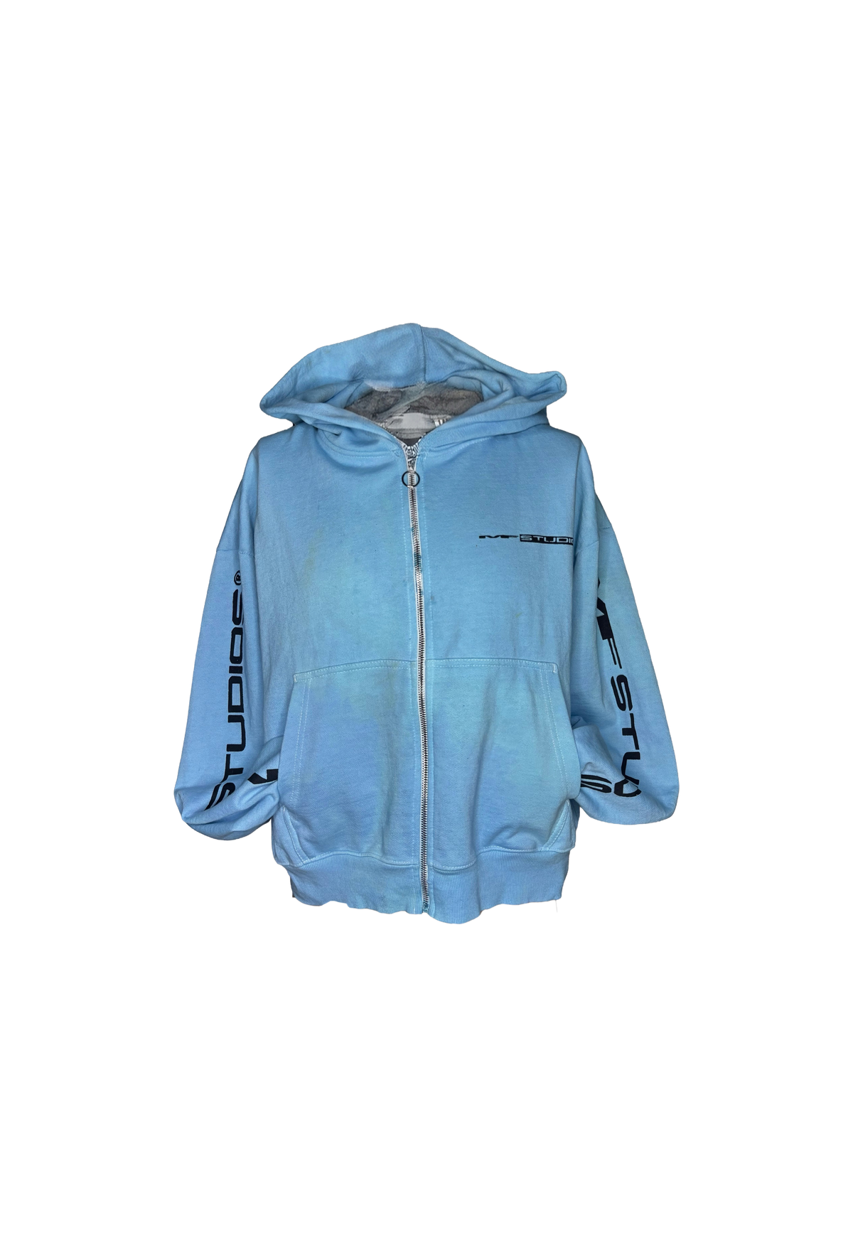 MF Studios® Cropped Zip Up Hoodie (Light Blue)