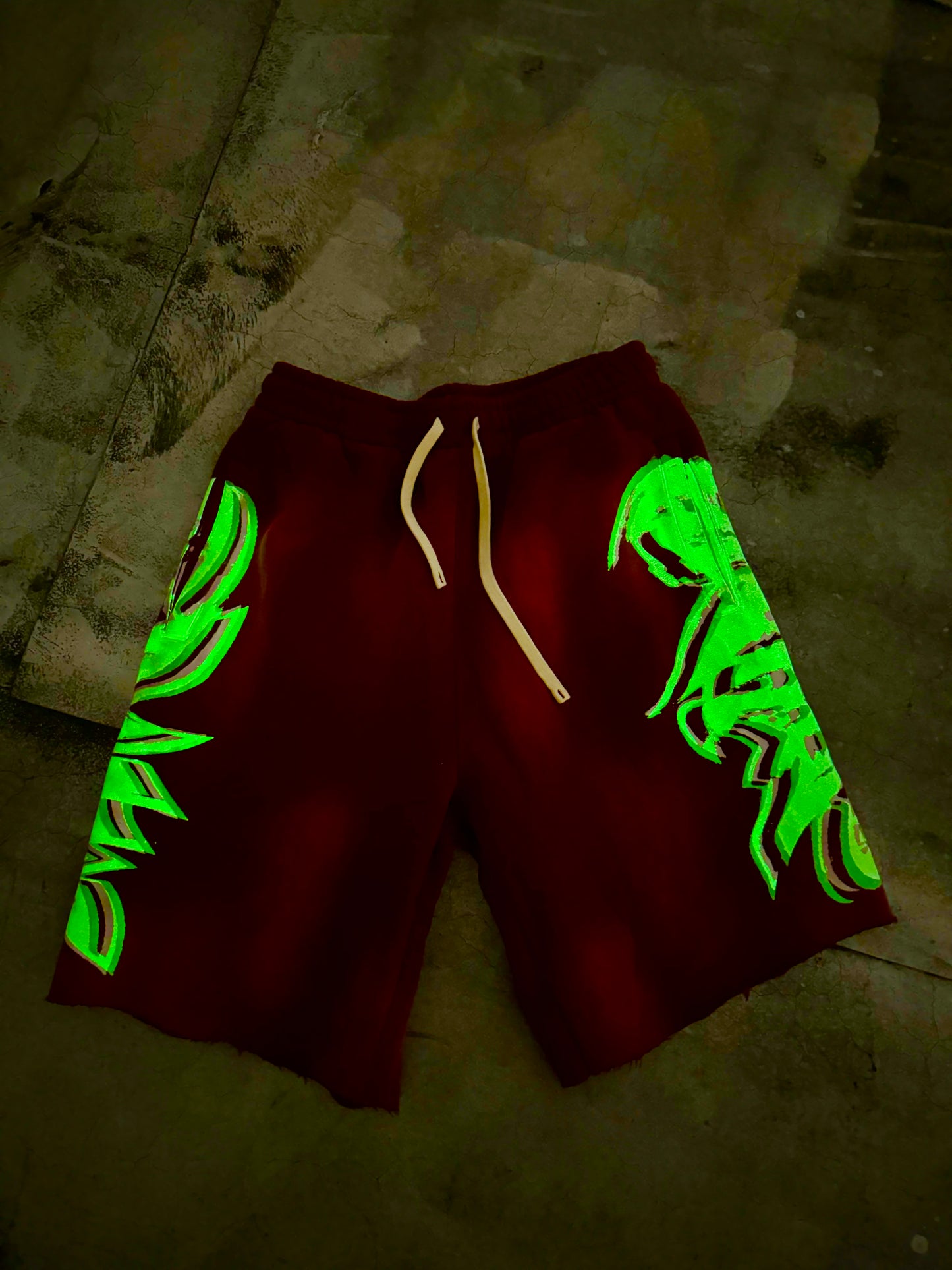 MF Glow In The Dark Shorts (Burgundy Red)