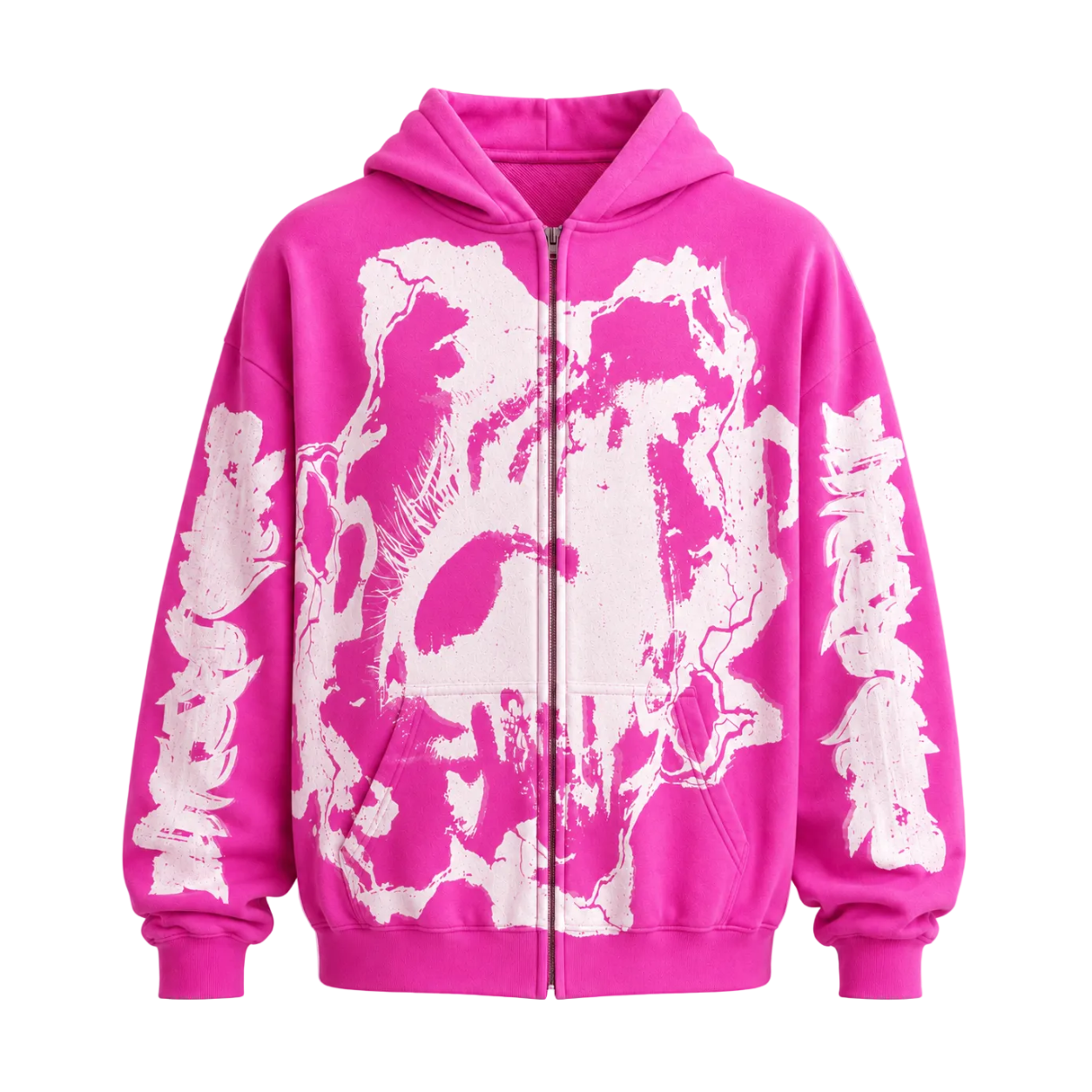 MF Glow In The Dark Zip Up Hoodie (Candy Pink)