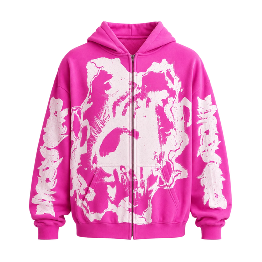 MF Glow In The Dark Zip Up Hoodie (Candy Pink)