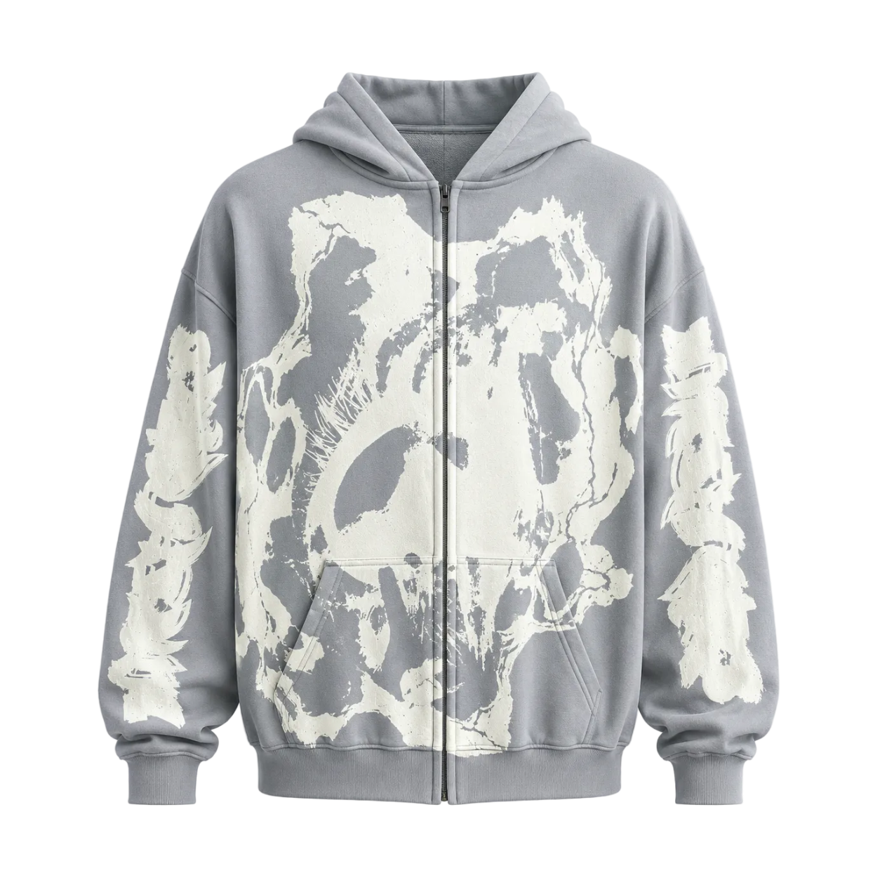 MF Glow In The Dark Zip Up Hoodie (Ash Grey)
