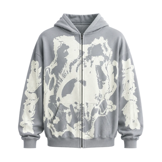 MF Glow In The Dark Zip Up Hoodie (Ash Grey)