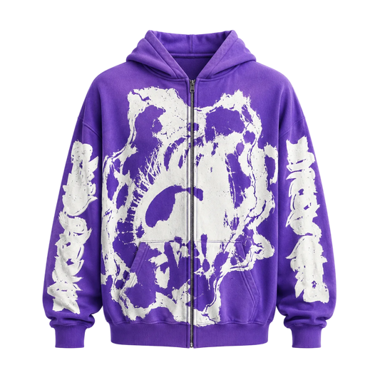 MF Glow In The Dark Zip Up Hoodie (Purple)
