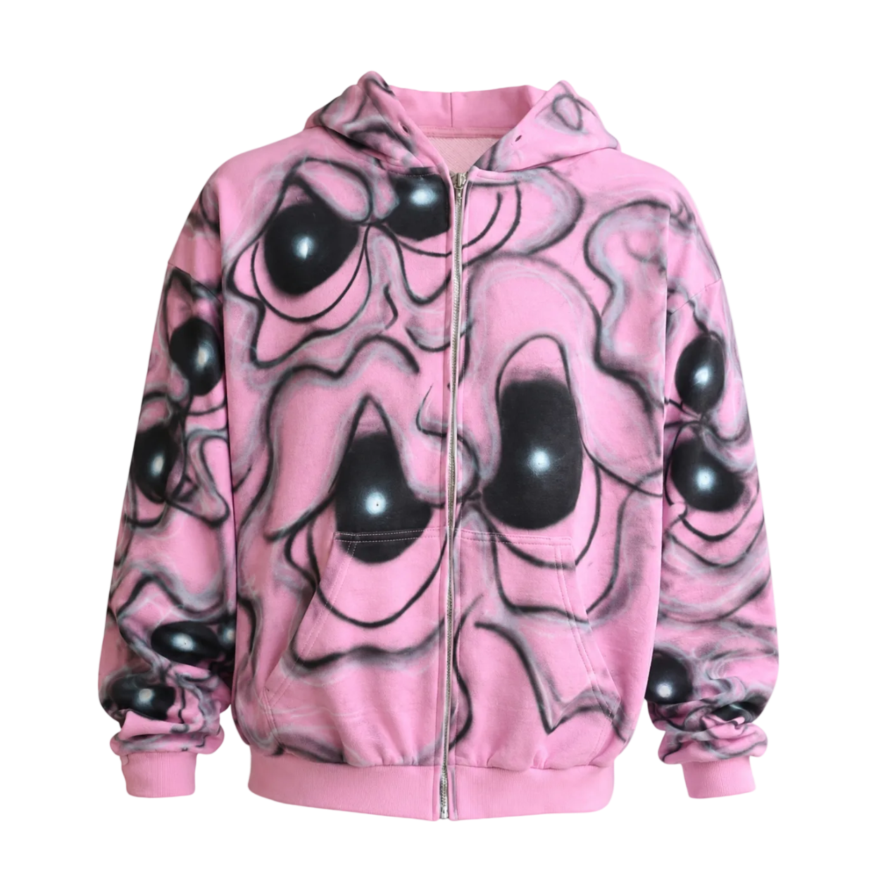 MF Air Brush Zip Up  Hoodie (Pink)