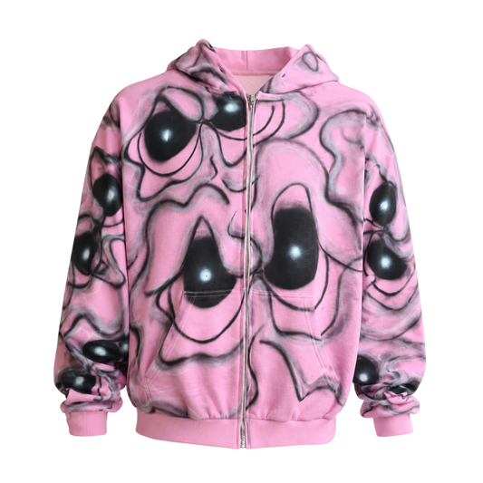 MF Air Brush Zip Up  Hoodie (Pink)