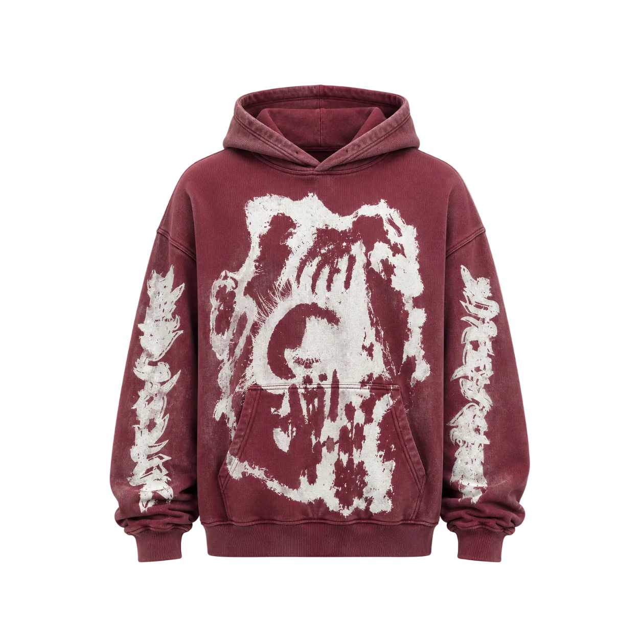 MF Glow In The Dark Pull Over Hoodie (Burgundy Red)
