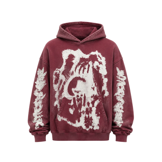 MF Glow In The Dark Pull Over Hoodie (Burgundy Red)