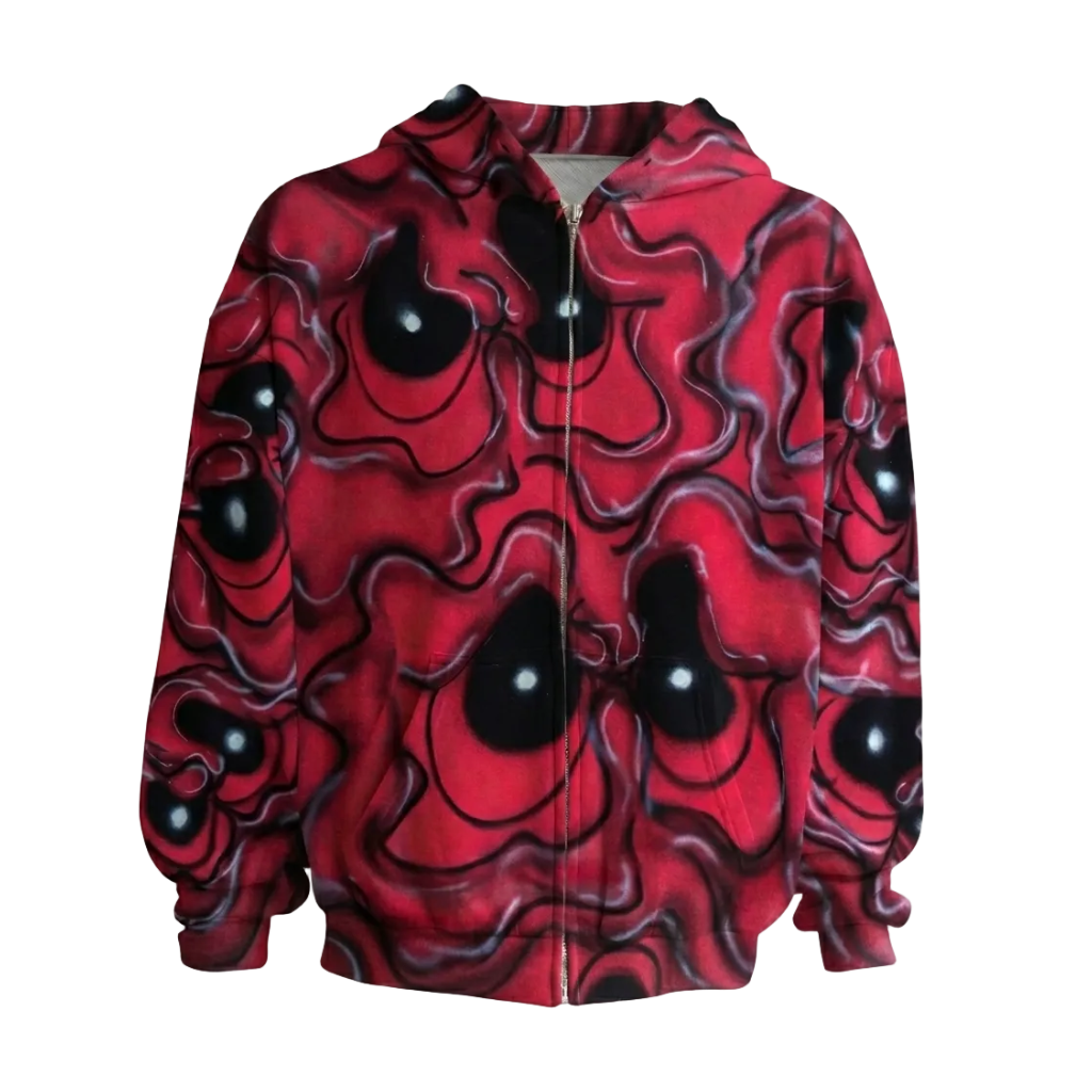 MF Air Brush Zip Up Hoodie (Red)
