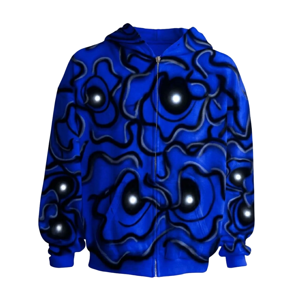 MF Air Brush Zip Up Hoodie (Blue)