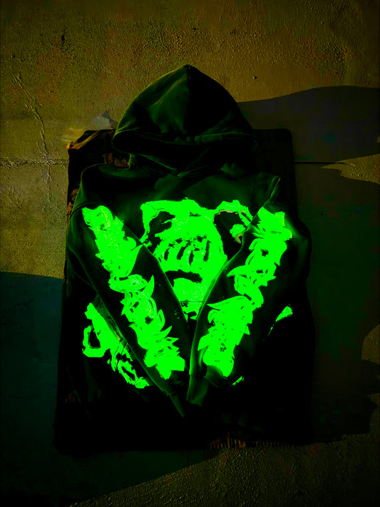 MF Glow In The Dark Pull Over Hoodie (Green)