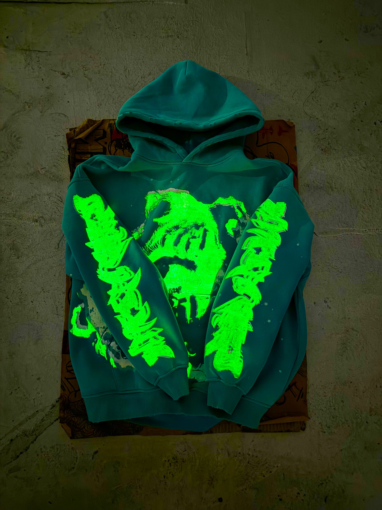 MF Glow In The Dark Pull Over Hoodie (Peacock Blue)