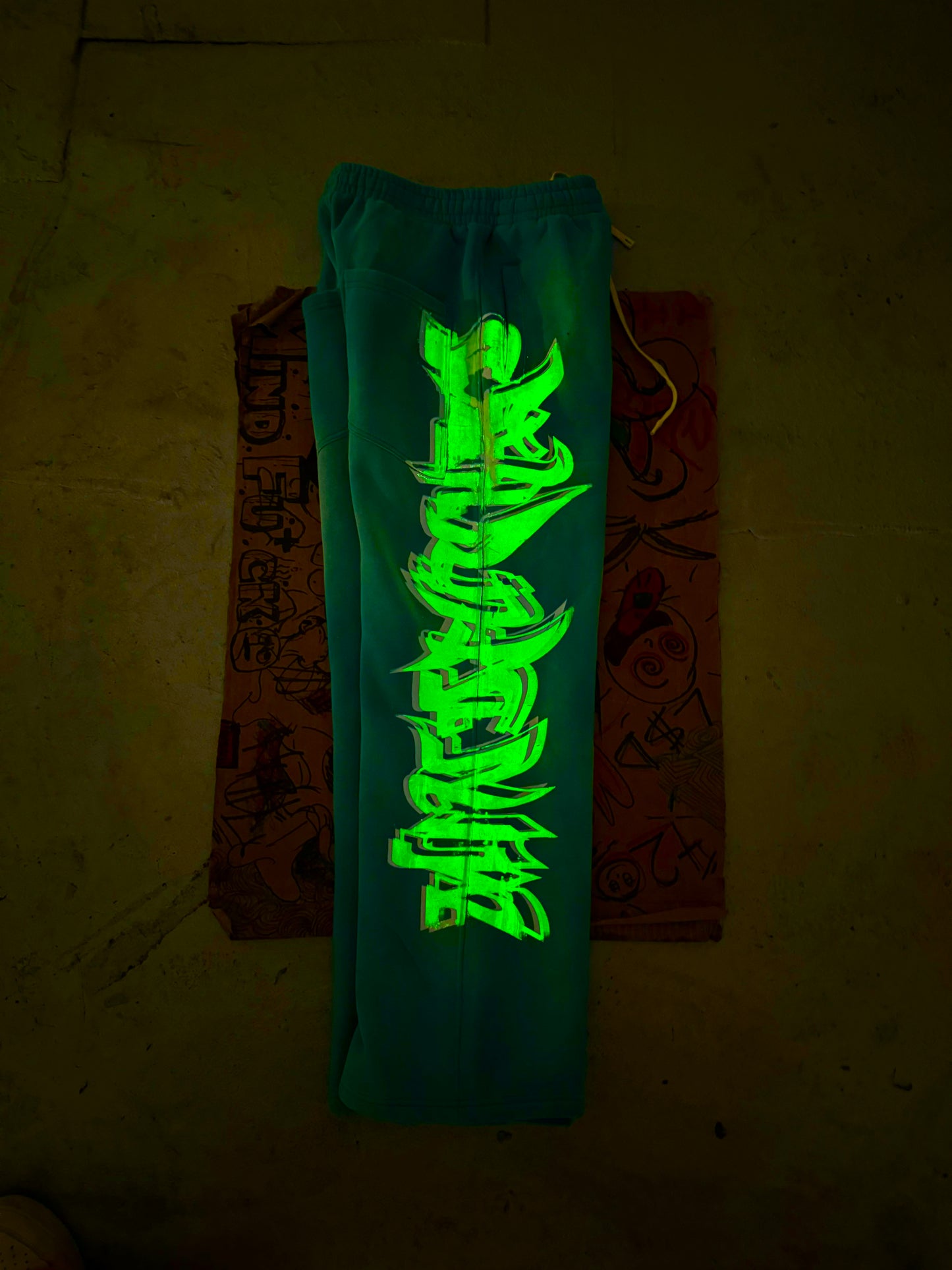 MF Glow In The Dark Sweat Pants (Peacock Blue)