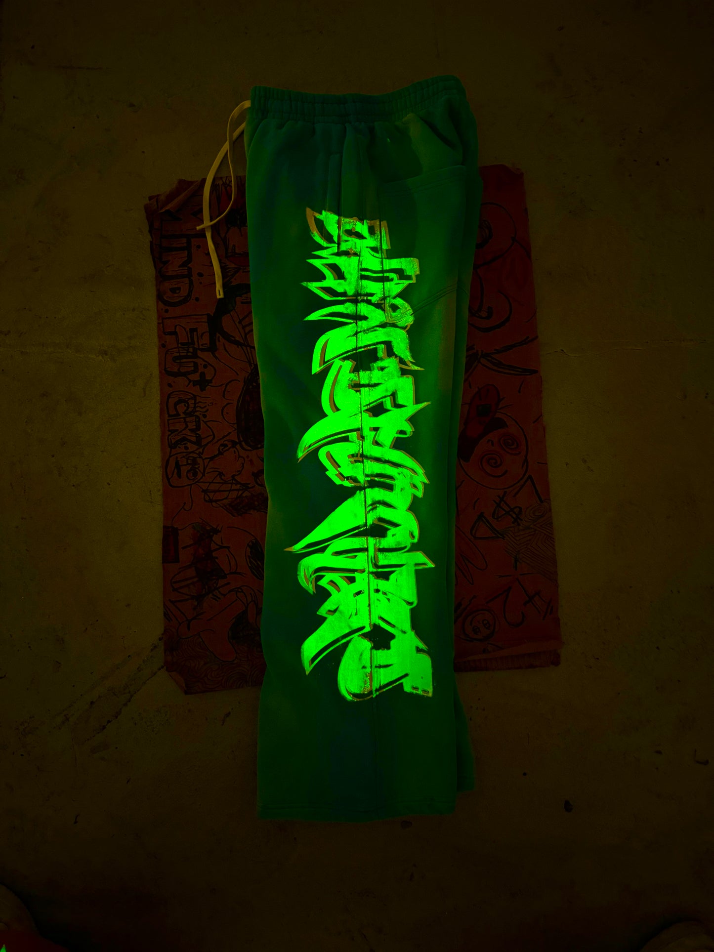 MF Glow In The Dark Sweat Pants (Peacock Blue)