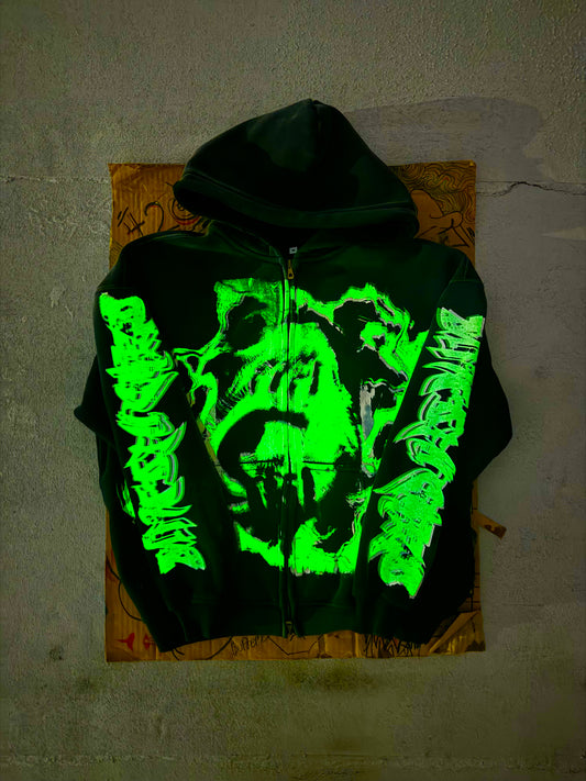 MF Glow In The Dark Zip Up Hoodie (Black)