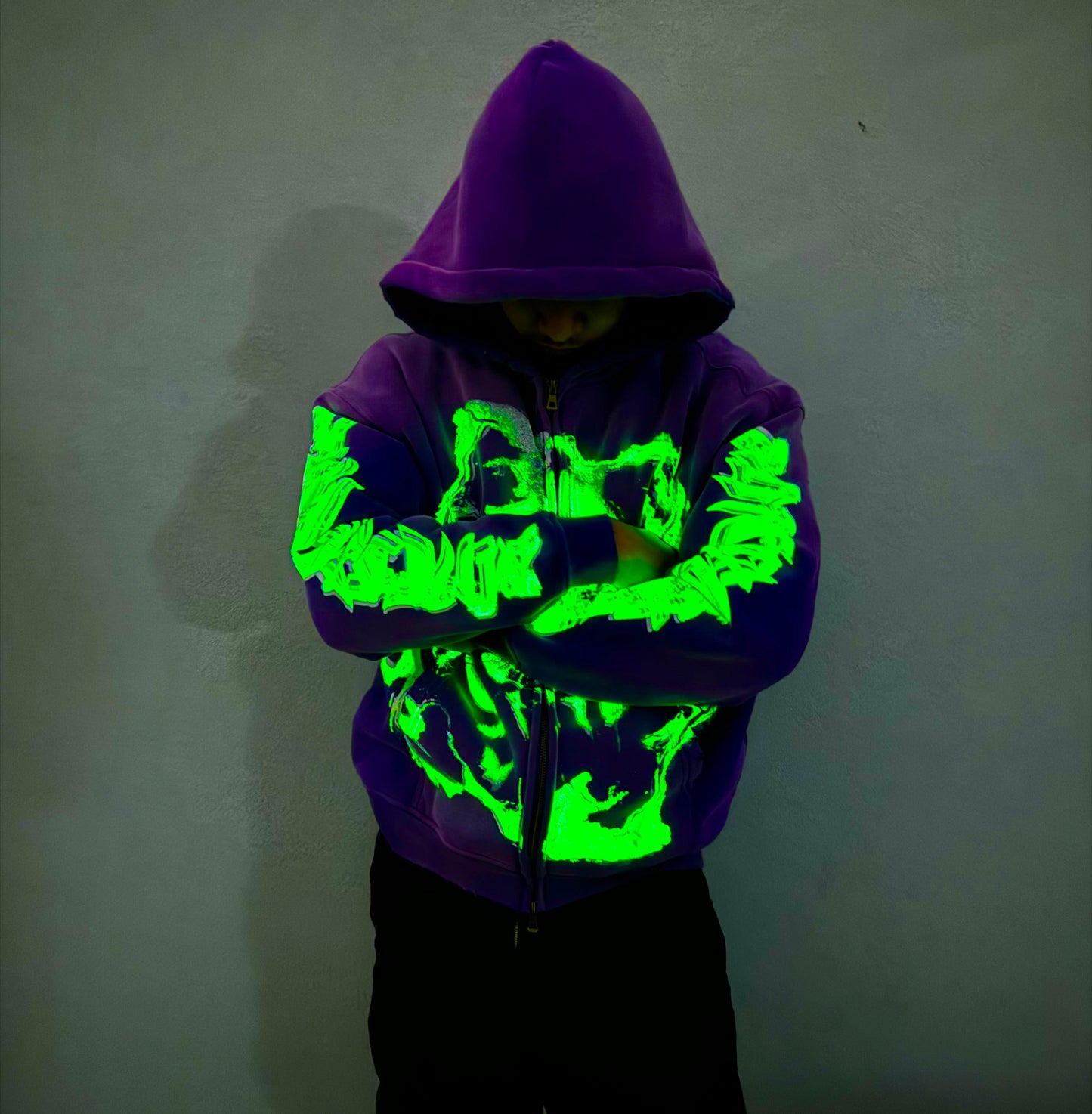 MF Glow In The Dark Zip Up Hoodie (Purple)