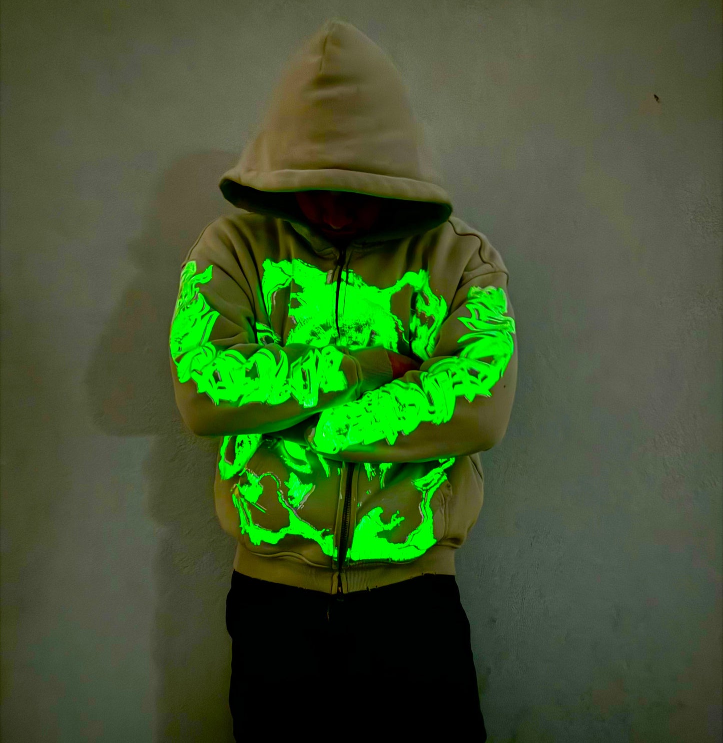 MF Glow In The Dark Zip Up Hoodie (Ash Grey)