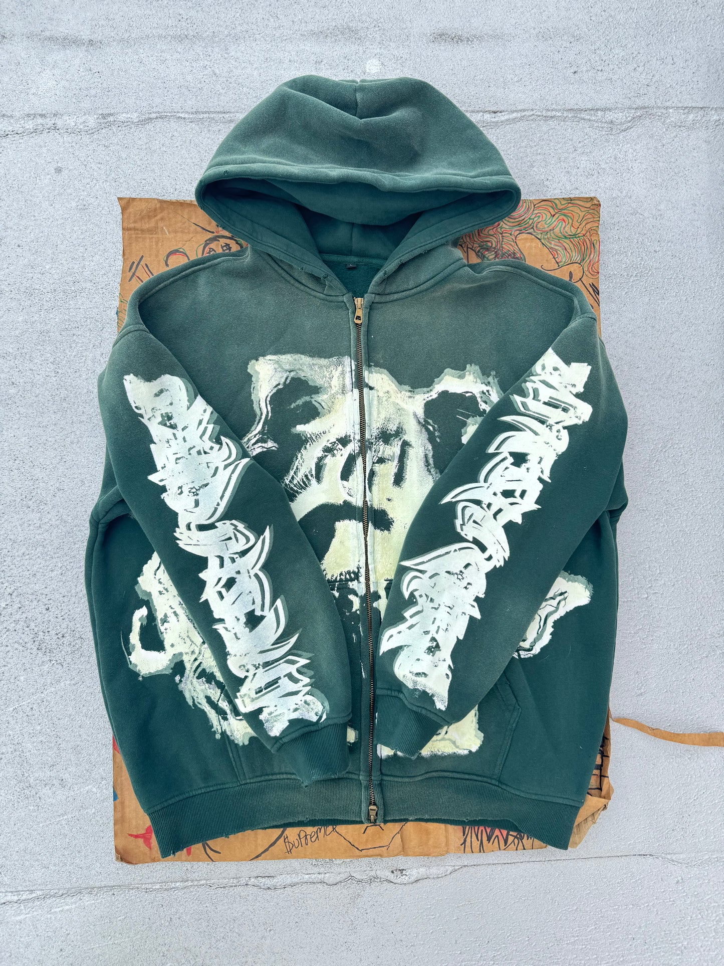 MF Glow In The Dark Zip Up Hoodie (Green)