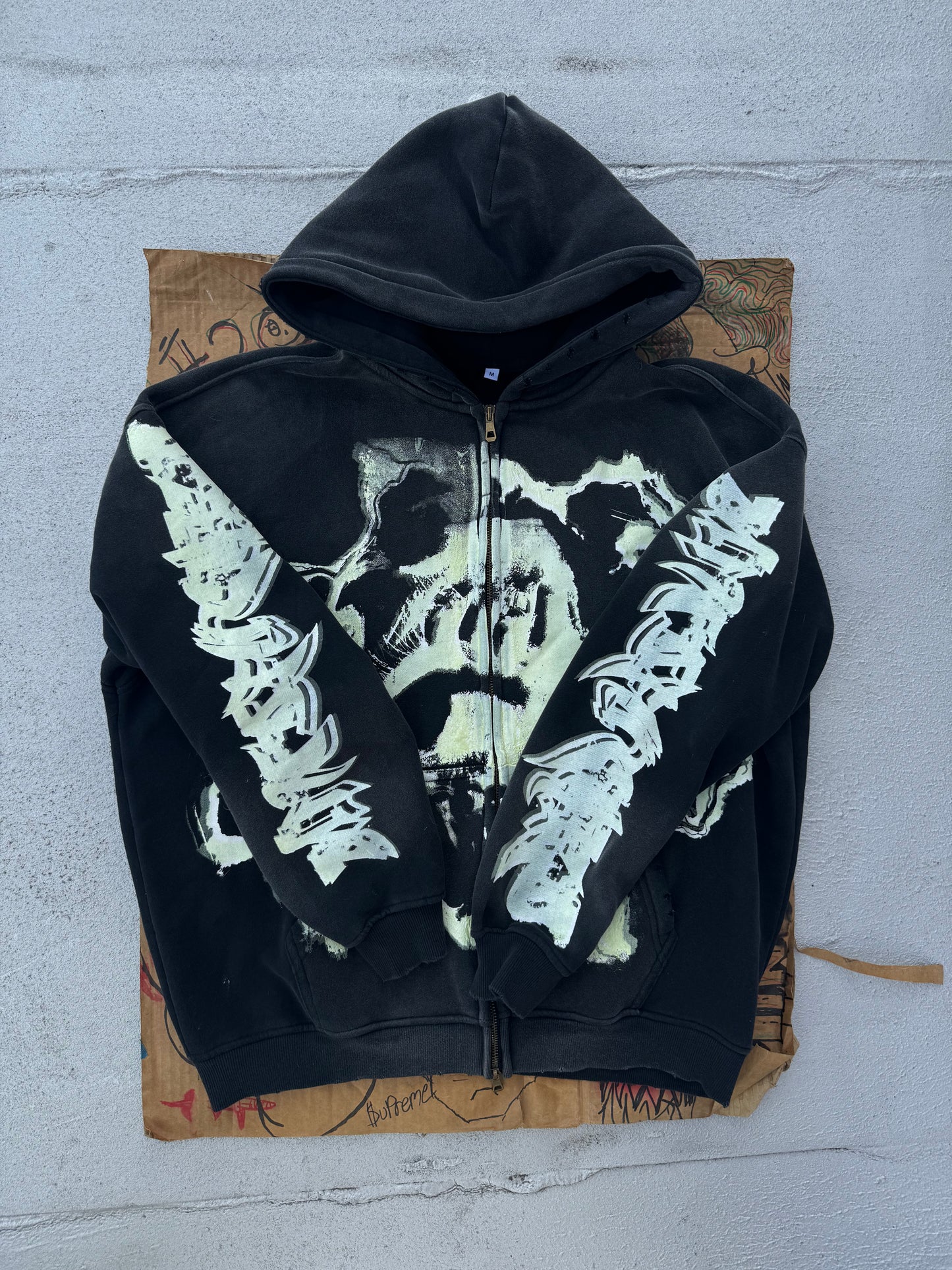 MF Glow In The Dark Zip Up Hoodie (Black)