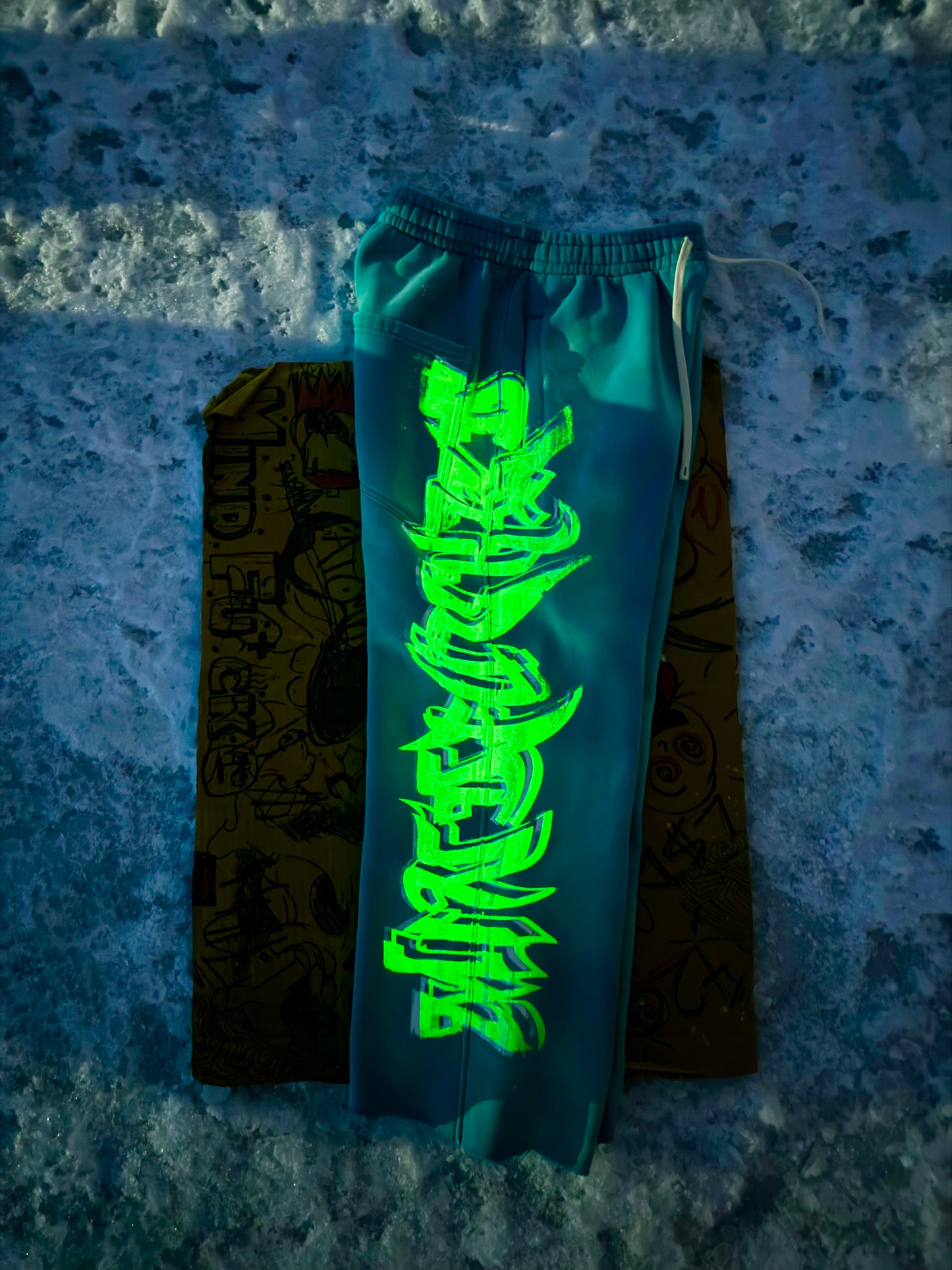 MF Glow In The Dark Sweat Pants (Peacock Blue)