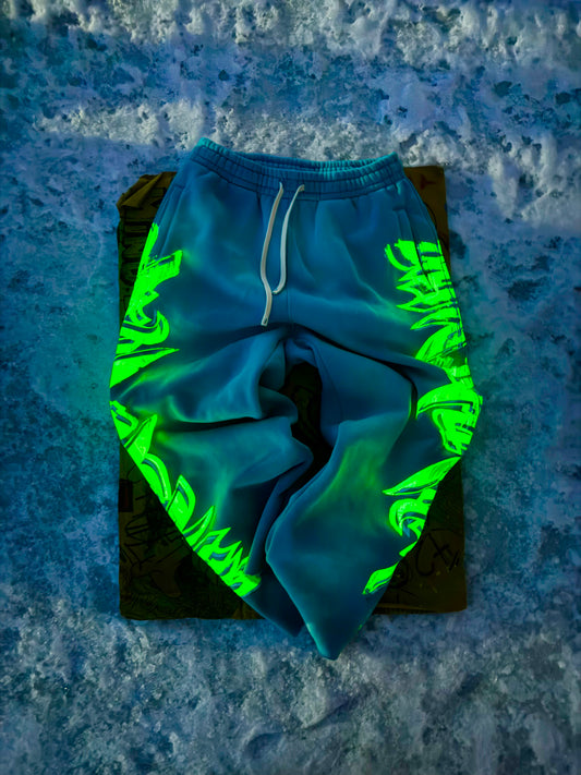 MF Glow In The Dark Sweat Pants (Peacock Blue)