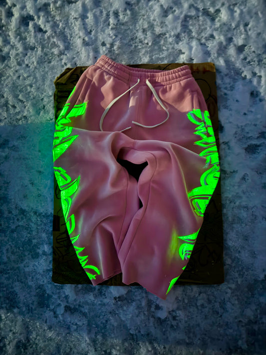 MF Glow In The Dark Sweat Pants (Rouge Pink)