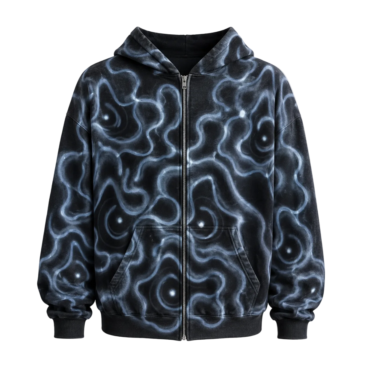 MF Air Brush Zip Up Hoodie (Black)