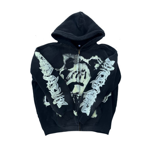 MF Glow In The Dark Zip Up Hoodie (Black)