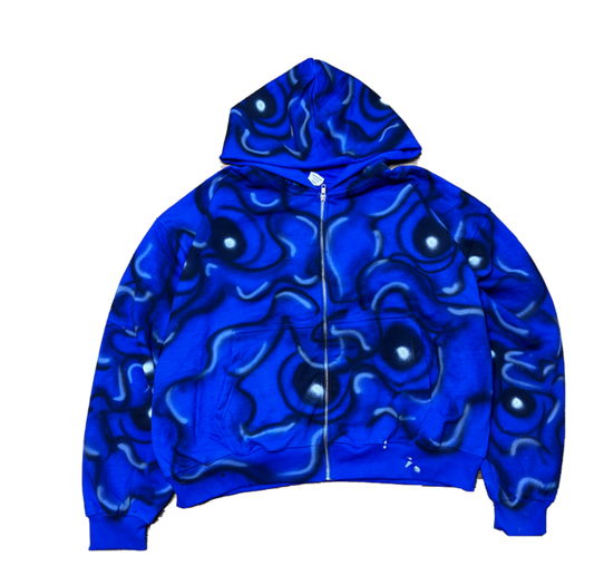 MF Air Brush Zip Up Hoodie (Blue)