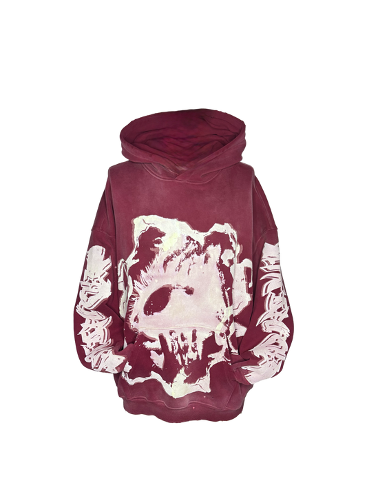 MF Glow In The Dark Pull Over Hoodie (Burgundy Red)