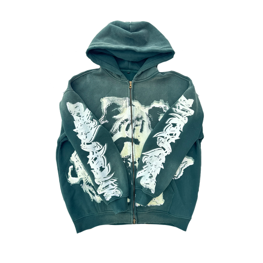 MF Glow In The Dark Zip Up Hoodie (Green)