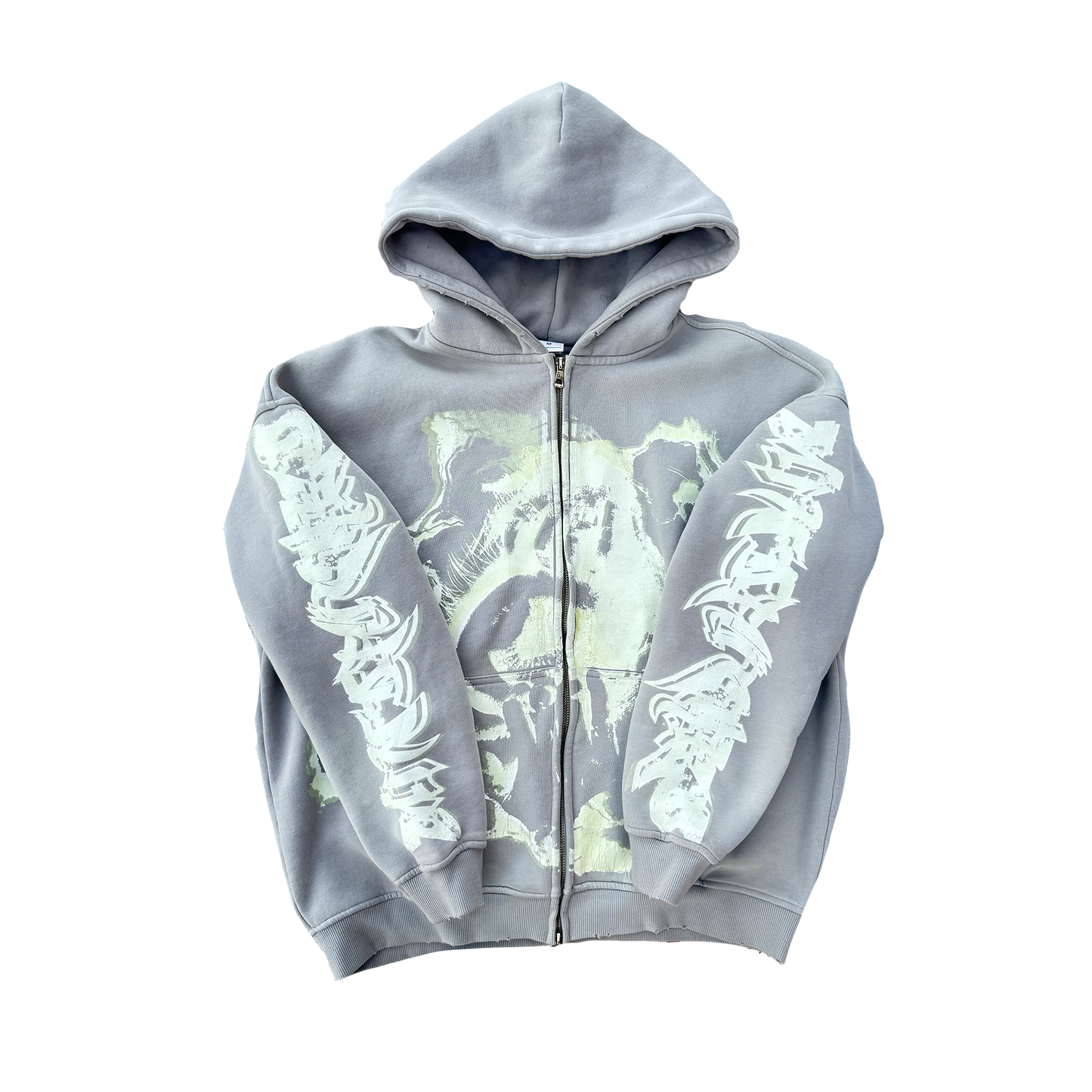 MF Glow In The Dark Zip Up Hoodie (Ash Grey)