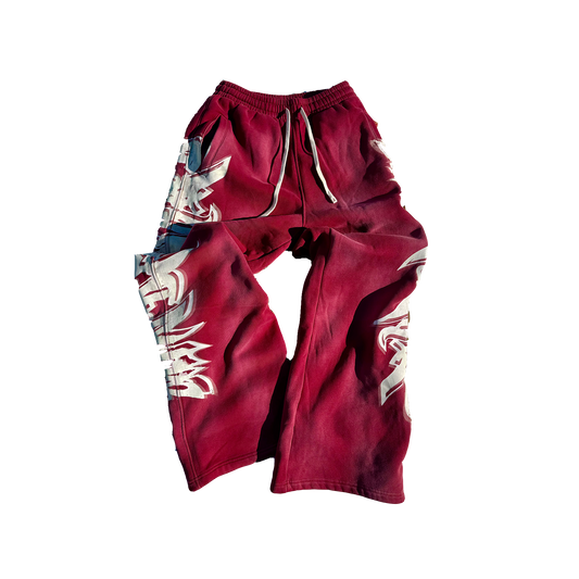 MF Glow In The Dark Sweat Pants (Burgundy Red)