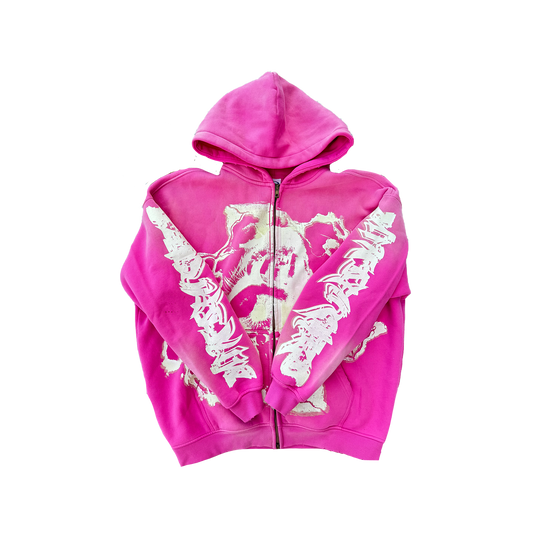 MF Glow In The Dark Zip Up Hoodie (Candy Pink)
