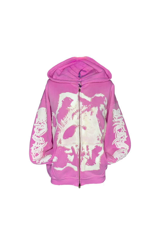 MF Glow In The Dark Zip Up Hoodie (Candy Pink)