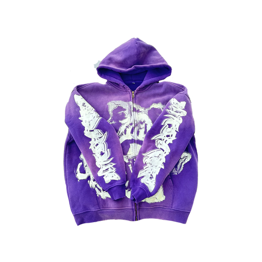 MF Glow In The Dark Zip Up Hoodie (Purple)