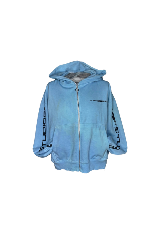 MF Studios® Cropped Zip Up Hoodie (Light Blue)