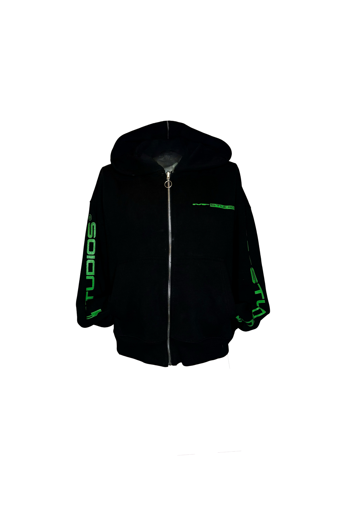 MF Studios® Cropped Zip Up Hoodie (Slime Green)