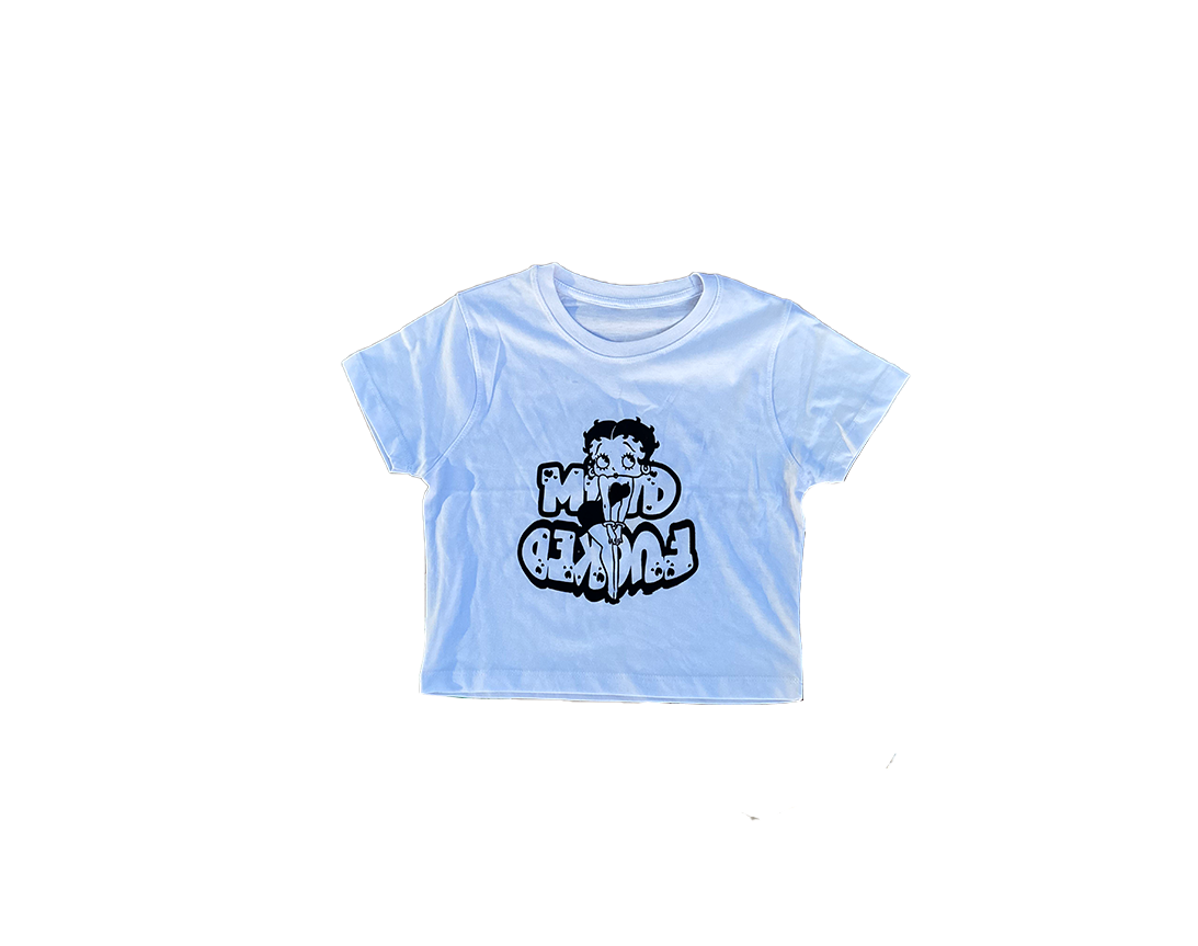 MF Betty Boop Crop Top (White)
